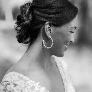 Sezane Milo Pearl and Gold Hoops